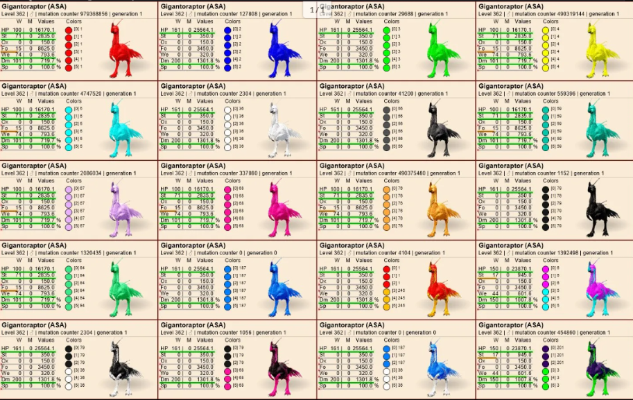 Select TWO pair of gigantoraptor clone《male and female》 PVE Crossplay PC/PS/XBOX Official