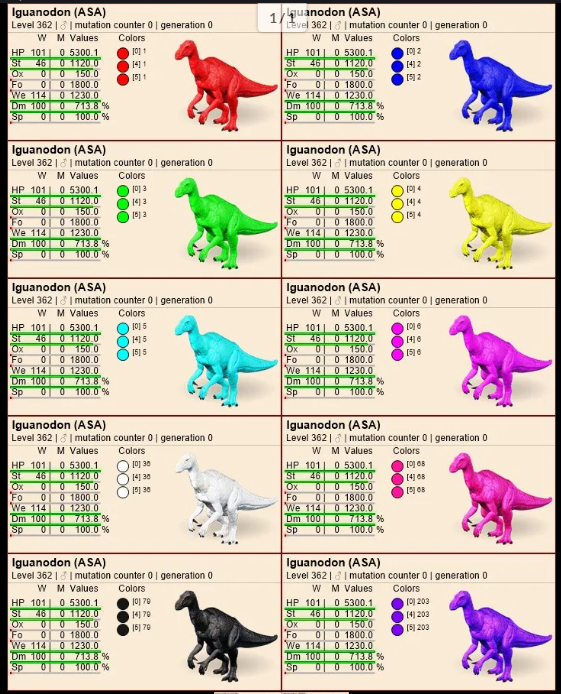 Select two pair iguanodon clones lvl362 PVE Crossplay PC/PS/XBOX Official fast deliver