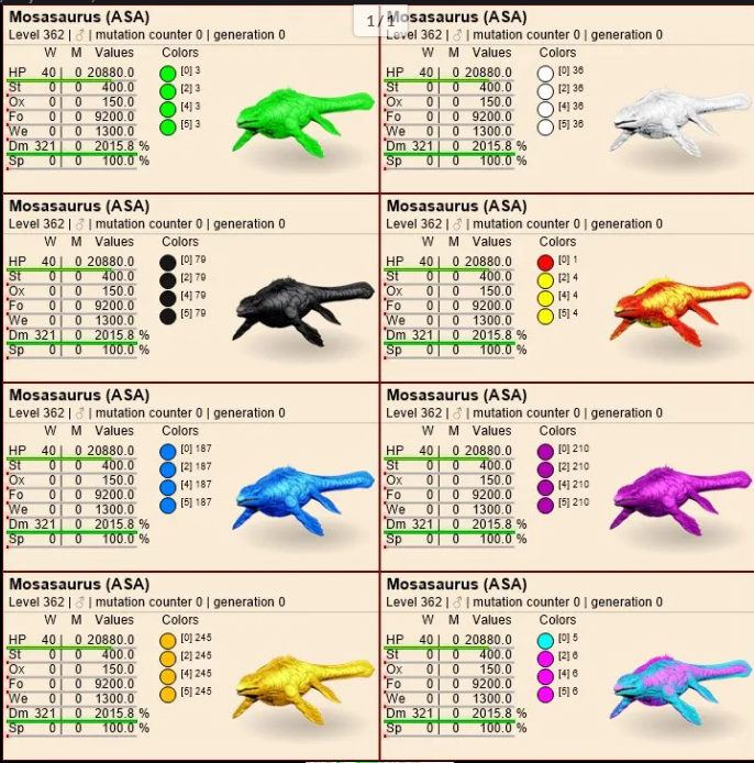 Select two pair mosasaurus clones lvl362 PVE Crossplay PC/PS/XBOX Official fast deliver