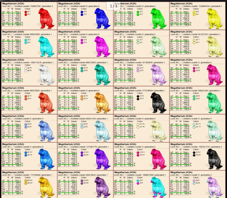 Select two pair megatherium clones lvl362 PVE Crossplay PC/PS/XBOX Official fast deliver