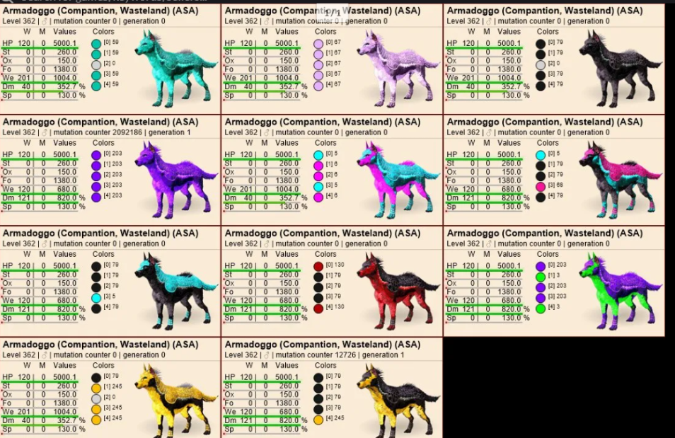 Select two pair armadoggo pups clones lvl362 Clones Clones can breed PVE Crossplay PC/PS/XBOX Official deliver within on