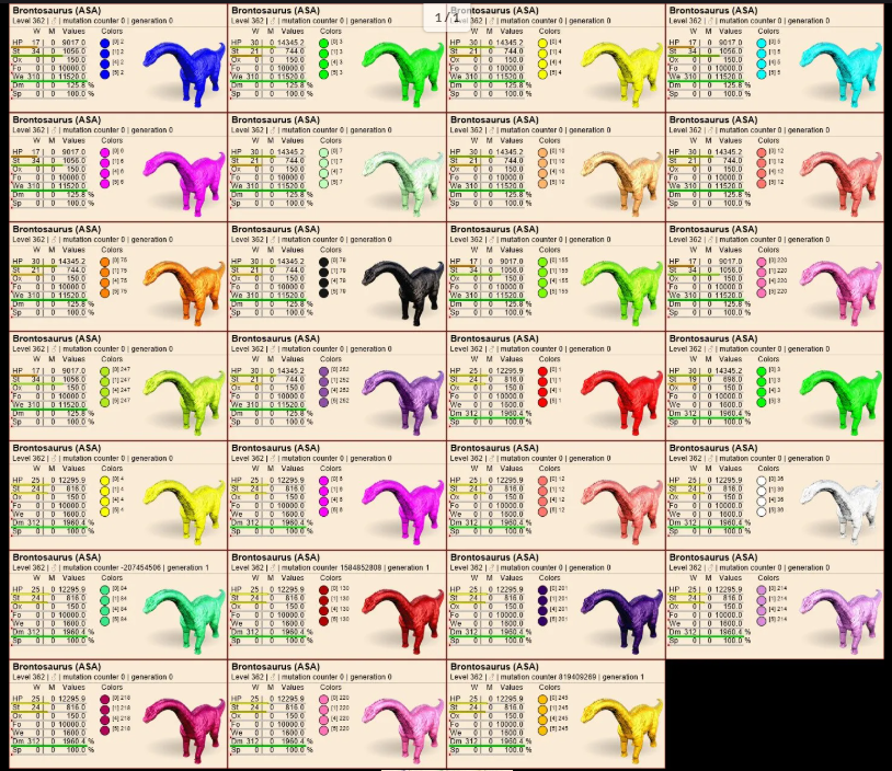 Select two pair brontos brontosaurus clones lvl362 high dm or high weight Clones Clones can breed PVE Crossplay PC/PS/XB