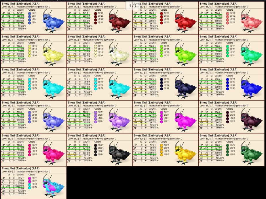 Select two pair snow owl clones high food or high st Clones Clones can breed PVE Crossplay PC/PS/XBOX Official deliver w