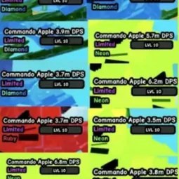 5x Neon Commando Apple 1x Ruby Commando Apple X4 Commando Apple