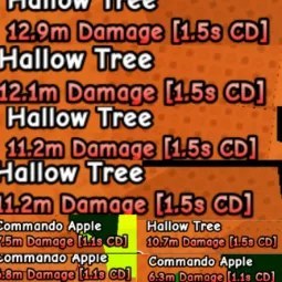 5x Hallow Tree 3x Commando Apple Pack 6 3m 12 9m Damage Massive