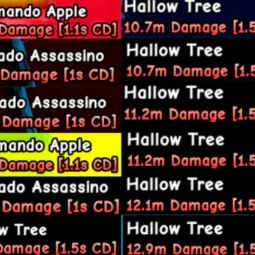 X7 Neon Hallow Tree 6 7m-8 6m Dps X1 Neon-Ruby Commando Apple 7 9m Dps X1 Diamond-Neon Commando Apple 8 7m Dps X2 Diamon