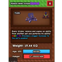 ๐Rainbow Mimic Octopus MAXED Lvl 100! | COPIES ANY Pet Ability! | Ultimate Utility!