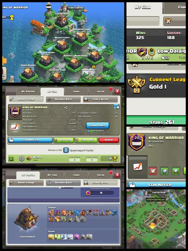 ✧・゚:*✧ Clash of Clans: King of Warrior Clan, Level 20, Gold 1 League ✧・゚:*✧ Flash Deals ✧・゚:*✧