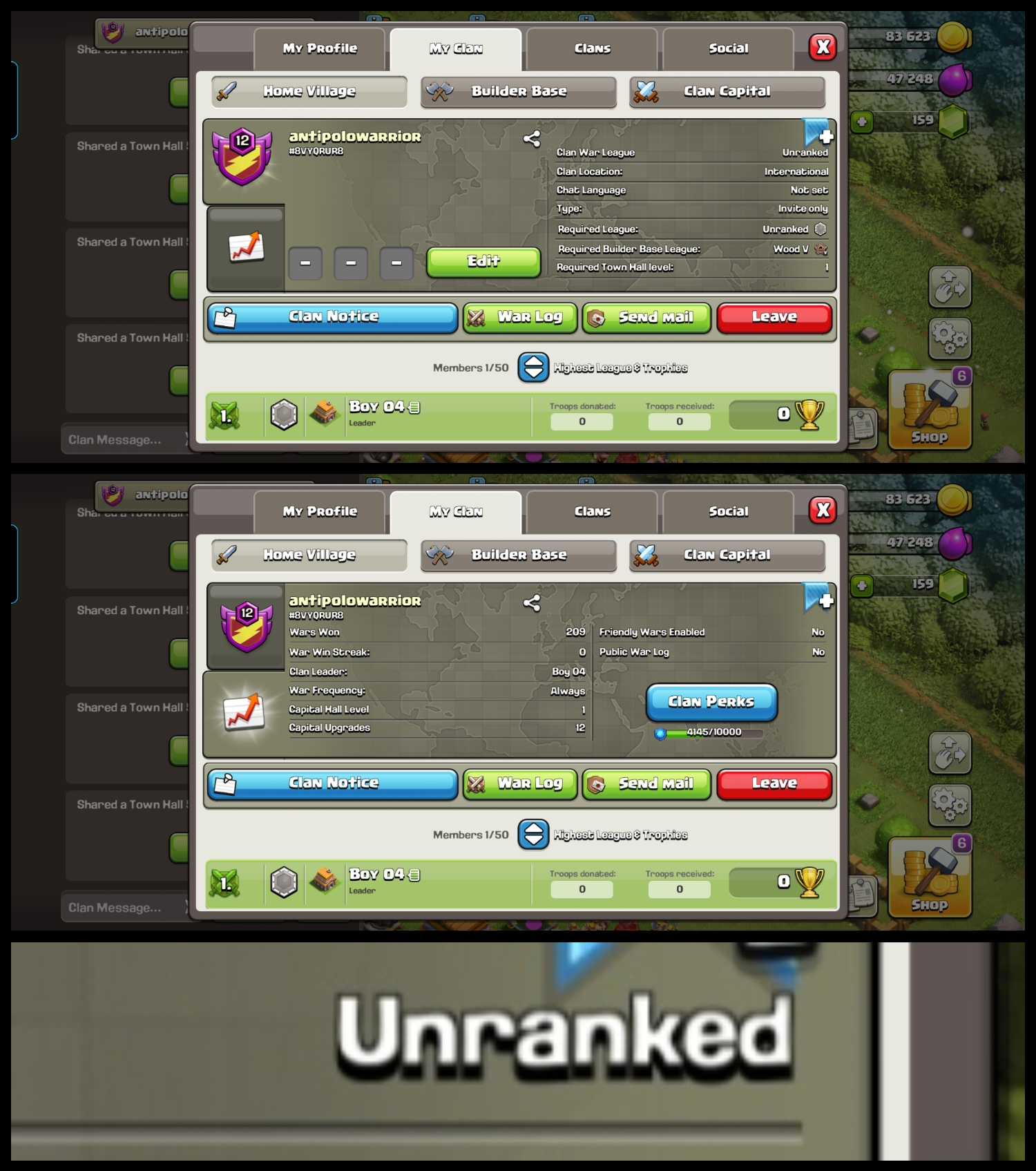 Level: 12 ✦ Rarest Clan ✦ Name: Antipolowarrior ✦ League: Unranked ✦ Rare English Name Clan ✦ Fastest Delivery ➤ No.81