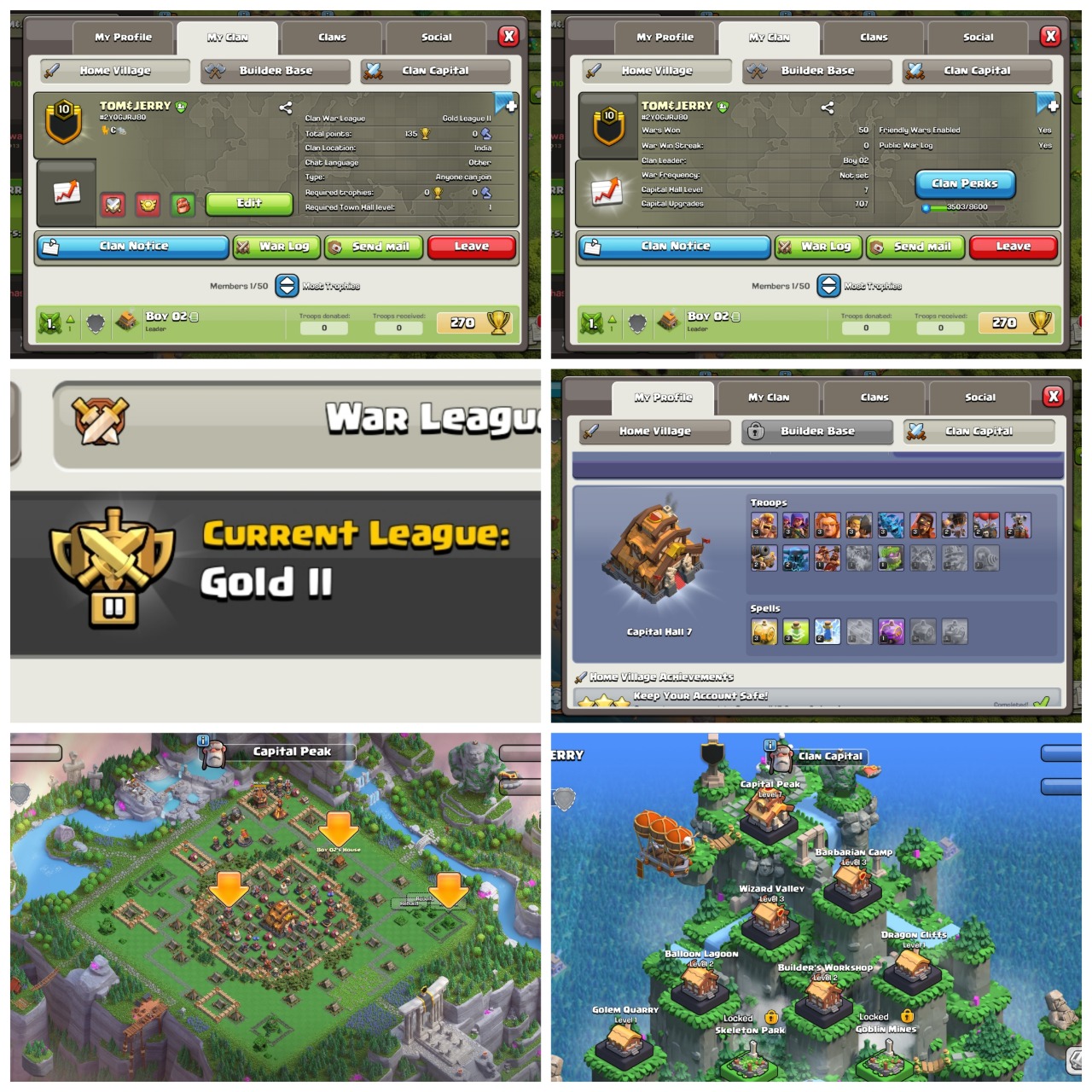 Level: 10✦Name: Tom € Jerry ✦ CP: 07 ✦ League: Gold 2 ✦ Cartoon Name ✦ English Name Clan ✦ Fastest Delivery ➤ No.1