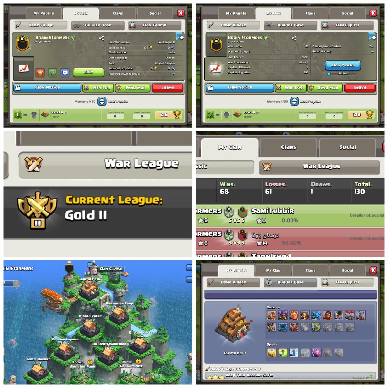 Level: 10 ✦ Name: Brain Stormers ✦ CP: 07 ✦ League: Gold 2 ✦ Premium English Name Clan ✦ Fastest Delivery ➤ No. 20