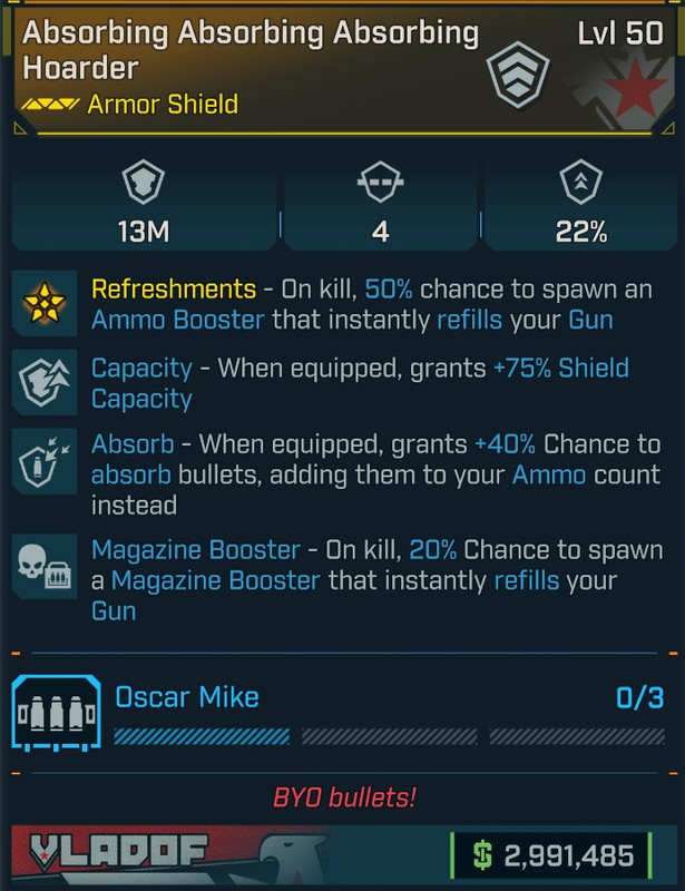 [MODDED] Level 50 Hoarder - 13m capacity - see image