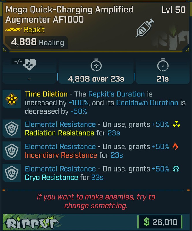 [MODDED] Level 50 AF1000 - 50% All Res - 3s Immunity - see image