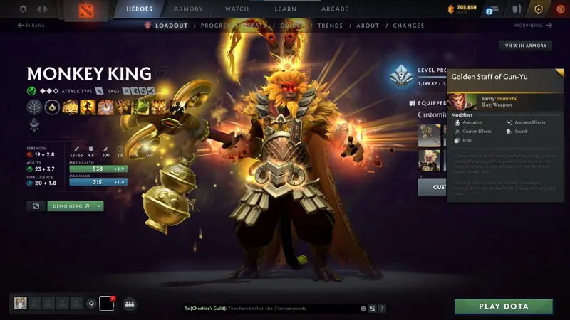 ✧・゚:*✧ Dota 2 Items: Golden Staff of Gun-Yu Monkey King Immortal ✧・゚:*✧ Smart Savings ✧・゚:*✧