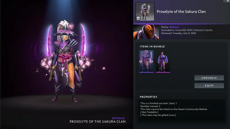 ✧・゚:*✧ Dota 2 Items - Proselyte of the Sakura Clan (Bundle) Outfit ✧・゚:*✧ OMG… ✧・゚:*✧