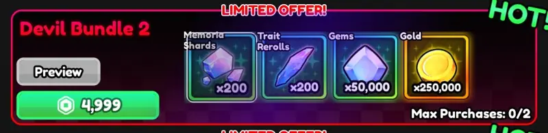 ✧･ﾟ:*✧ Roblox Anime Vanguards Devil Bundle 2 ✧･ﾟ:*✧ Today’s Exclusive ✧･ﾟ:*✧
