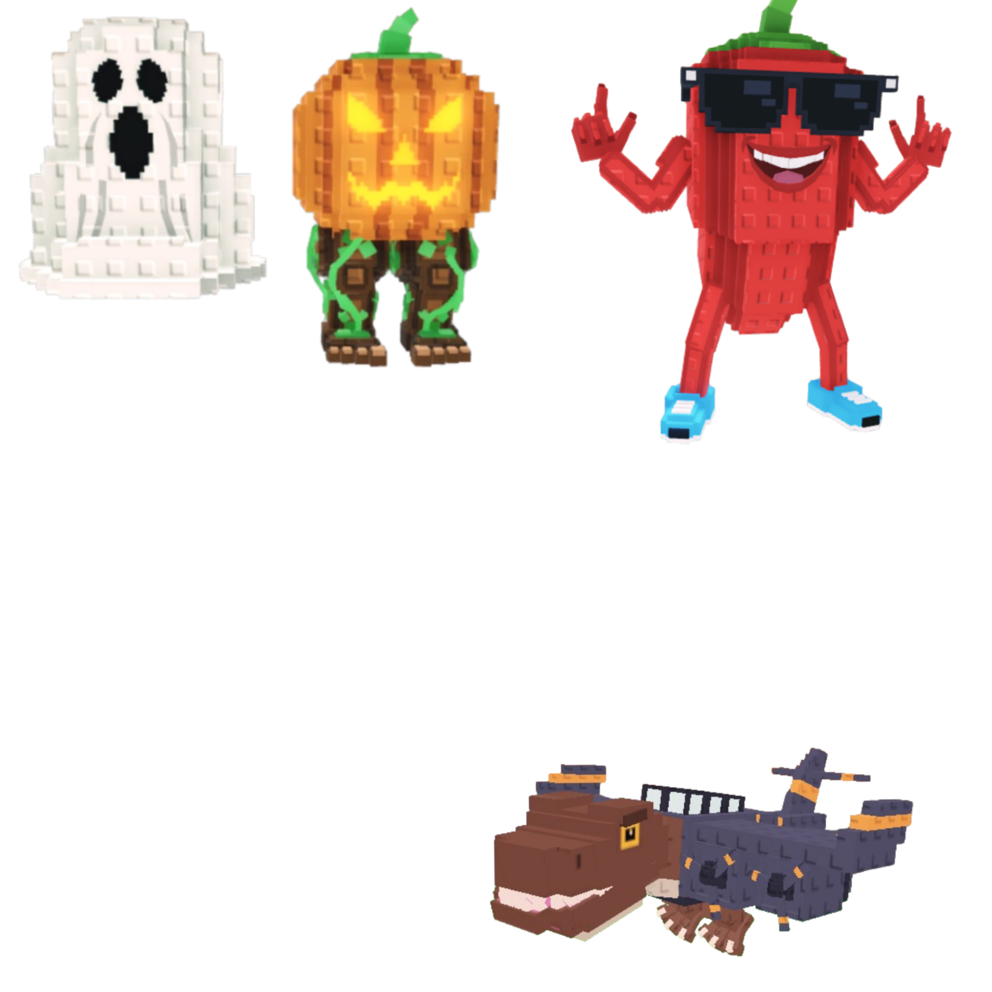 [BUNDLE] - 😽 1x Spooky and Pumpky 😽 1x Chillin Chili 😽 1x Nuclearo Dinossauro