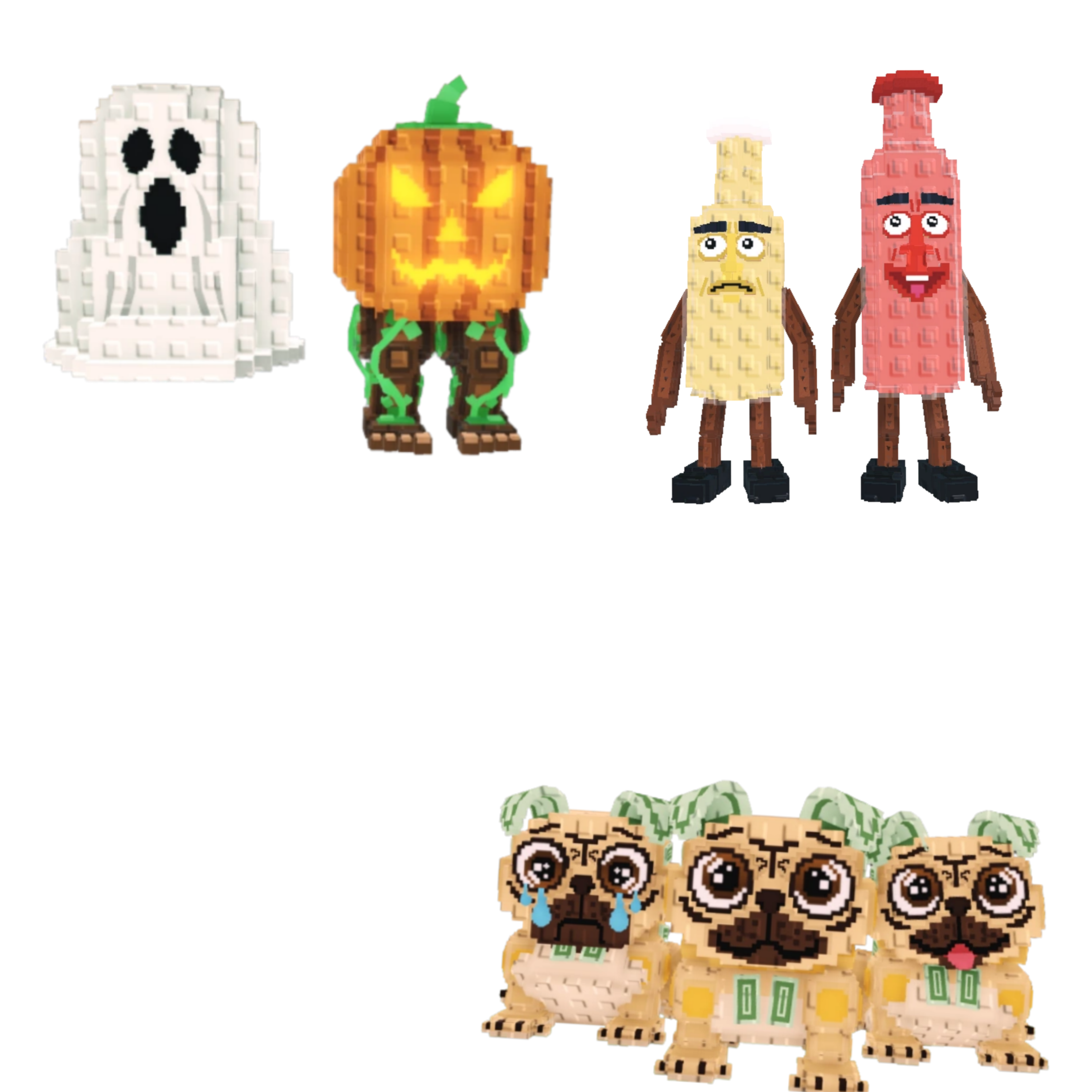[BUNDLE] - 🐨 1x Spooky and Pumpky 🐨 1x Ketchuru and Musturu 🐨 1x Los Puggies