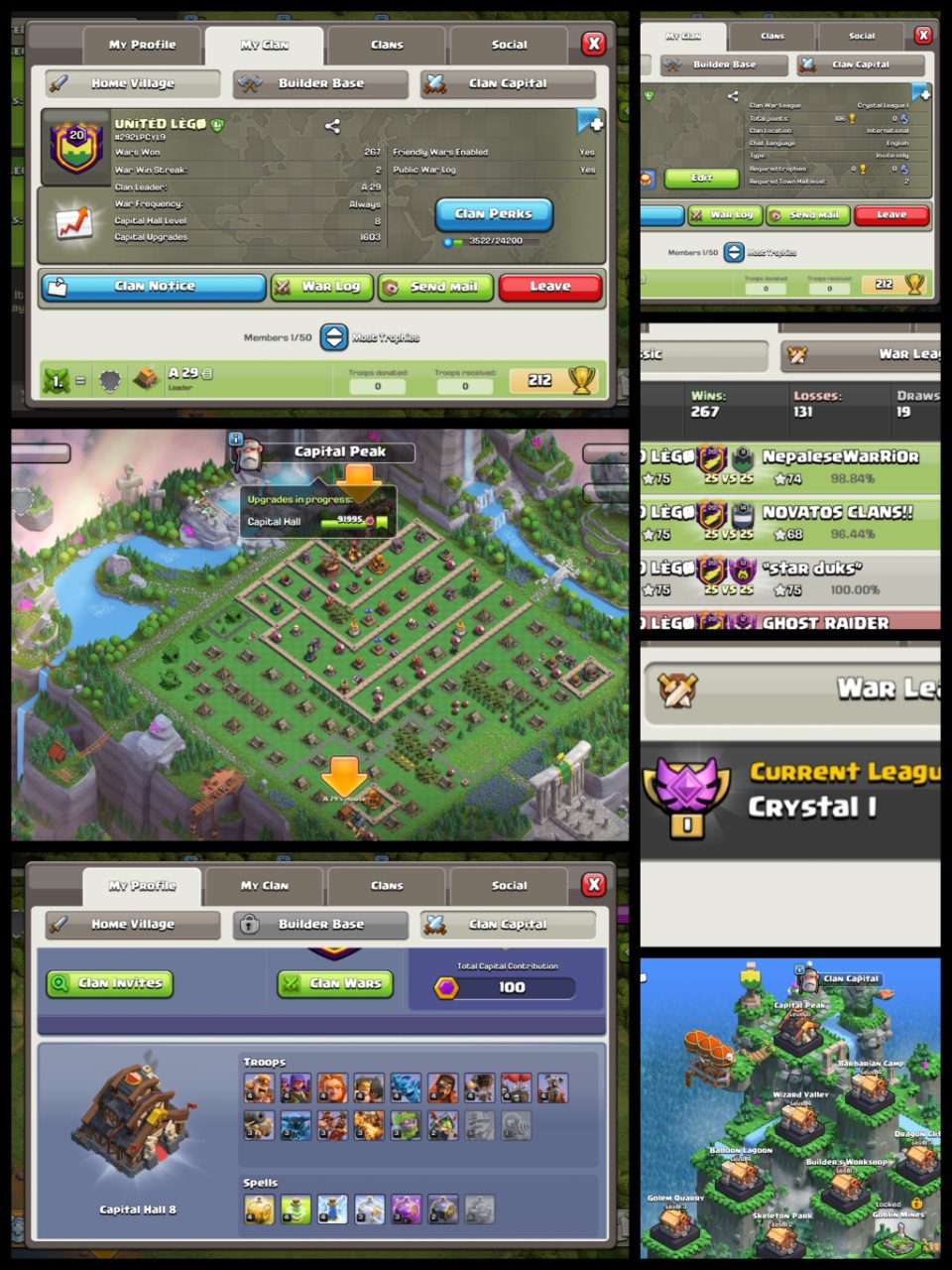 Level: 20 ✦ Name: United Lego ✦ CP: 8 ✦ League: Crystal 1 ✦ 2:1 War Win Ratio ✦ Rarest English Name Clan ✦ Fastest Delivery ➤ No.66