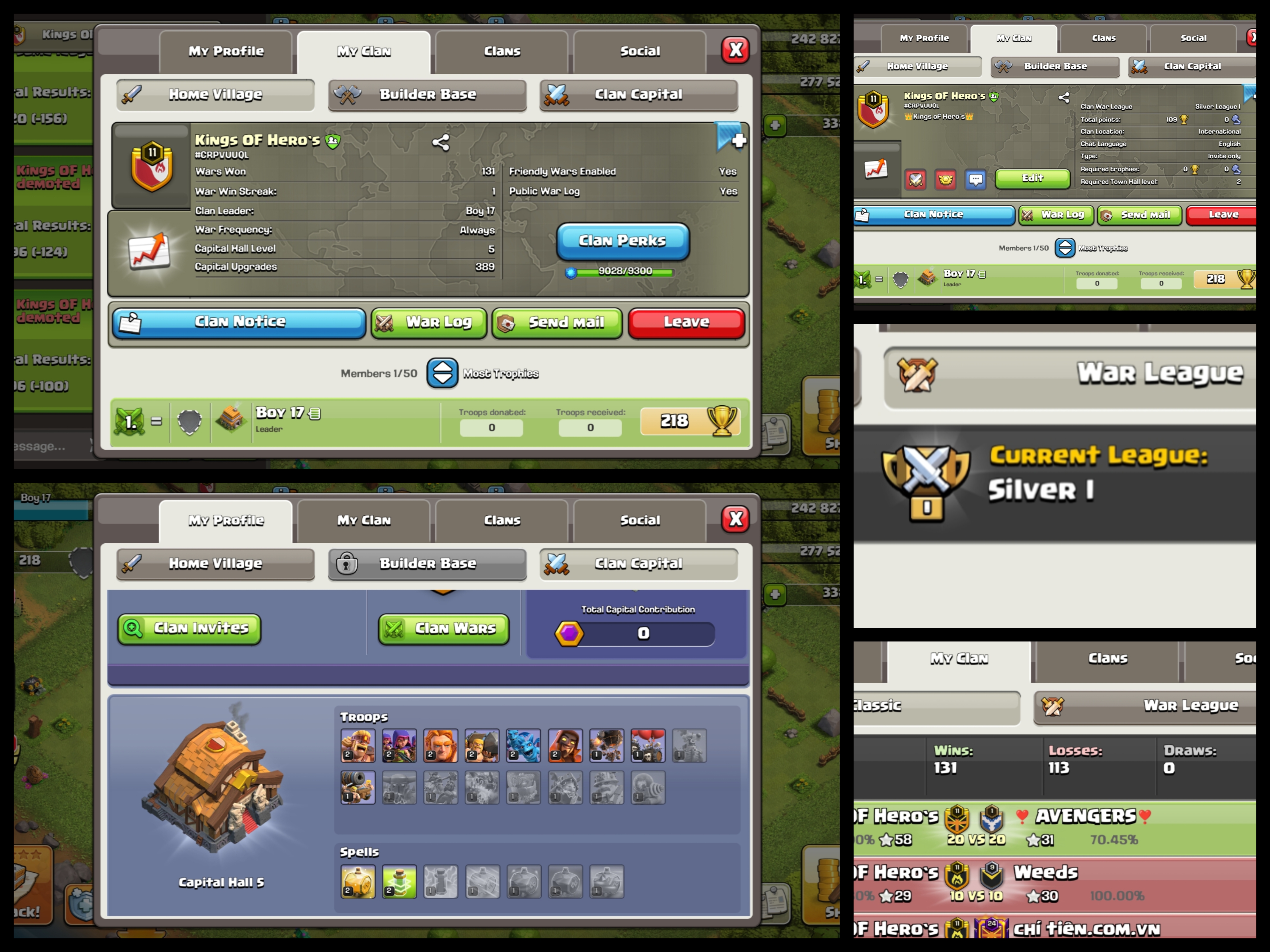 Level:11 ✦ Rare Name: king of hero's ✦ CP: 5 ✦ Premium English Name Clan ✦ Fastest Delivery ➤ No.70