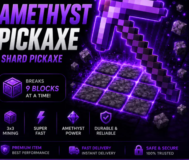 Amethyst Pickaxe | 20H+ | 9 Block Break| drill