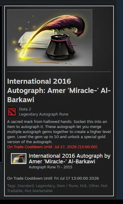 ✧・゚:*✧ Dota 2 Autograph International 2016 Rune ✧・゚:*✧ Final Call to Save ✧・゚:*✧