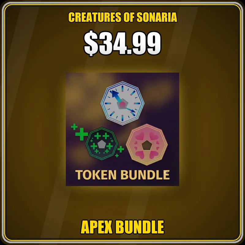 ✧・゚:*✧ Roblox Creatures of Sonaria: Apex Bundle (3M Mush + Tokens) ✧・゚:*✧ Now or Never ✧・゚:*✧