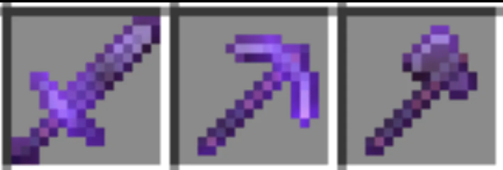 Netherite Tool with Amethyst Pickaxe