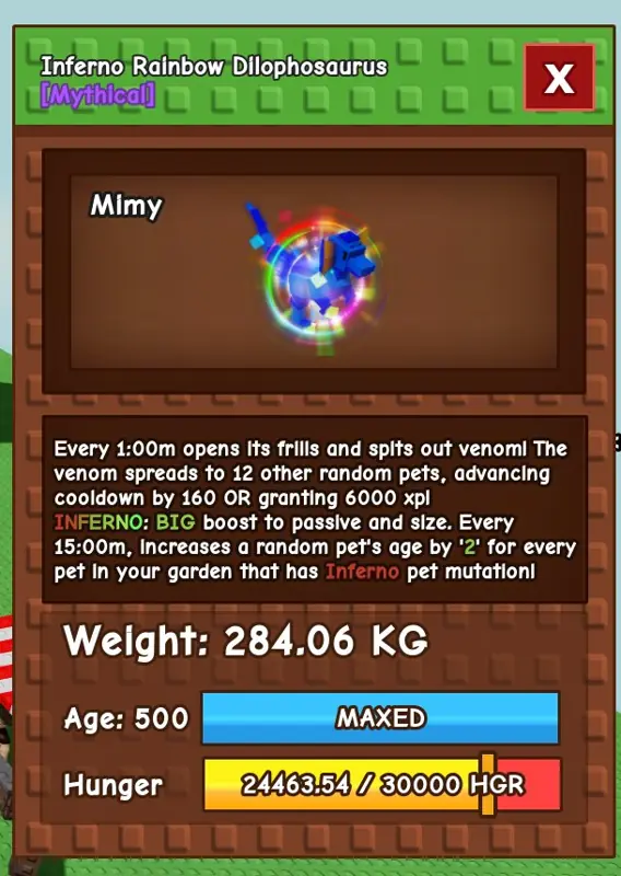 ✧･ﾟ:*✧ Roblox Grow a Garden |RBH INFERNO DILOPHOSAURUS| 500 AGE END ✧･ﾟ:*✧ On huge sale ✧･ﾟ:*✧
