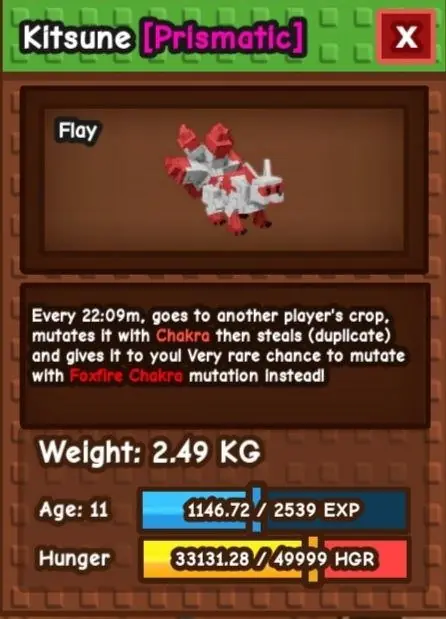 ✧・゚:*✧ Roblox Grow a Garden - Regular Kitsune Pet (0.08% Rarity) ✧・゚:*✧ Seiously.just buy ✧・゚:*✧
