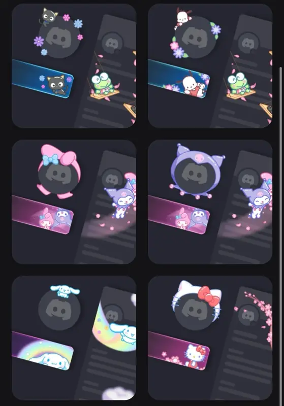 ✧･ﾟ:*✧ Discord Decoration: Hello Kitty/Cinnamoroll/Kuromi Set (No Nitro) ✧･ﾟ:*✧ Limited Time ✧･ﾟ:*✧