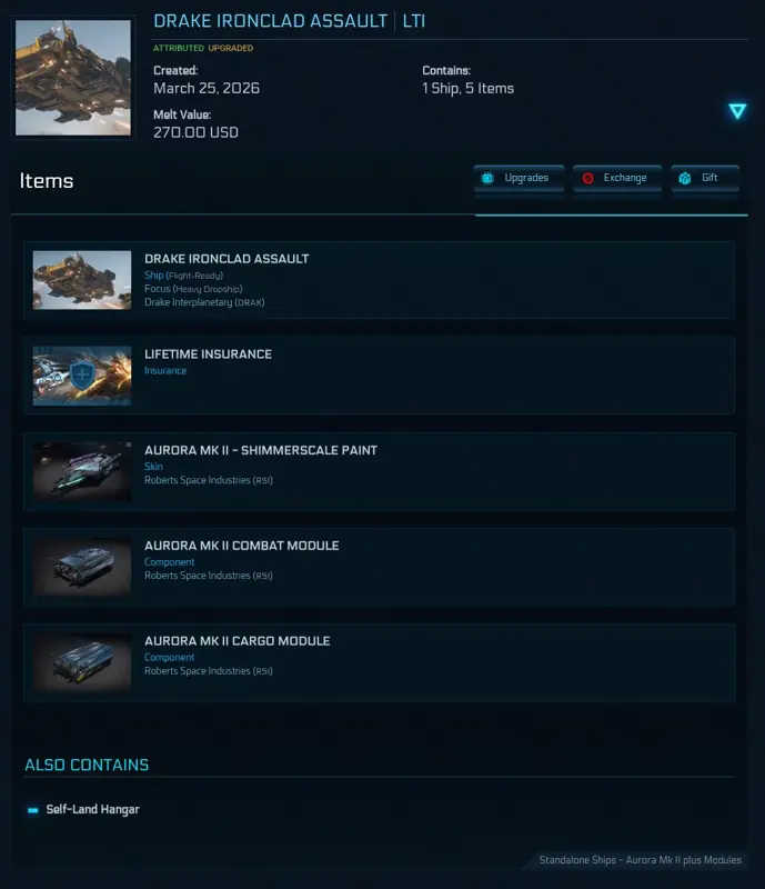 ✧・゚:*✧ Star Citizen Items: Ironclad Assault Ship with LTI ✧・゚:*✧ You Had one job...buy ✧・゚:*✧