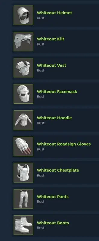 ✧･ﾟ:*✧ Rust Whiteout Full Set (10 Items) - Buy Separately ✧･ﾟ:*✧ Today’s Exclusive ✧･ﾟ:*✧