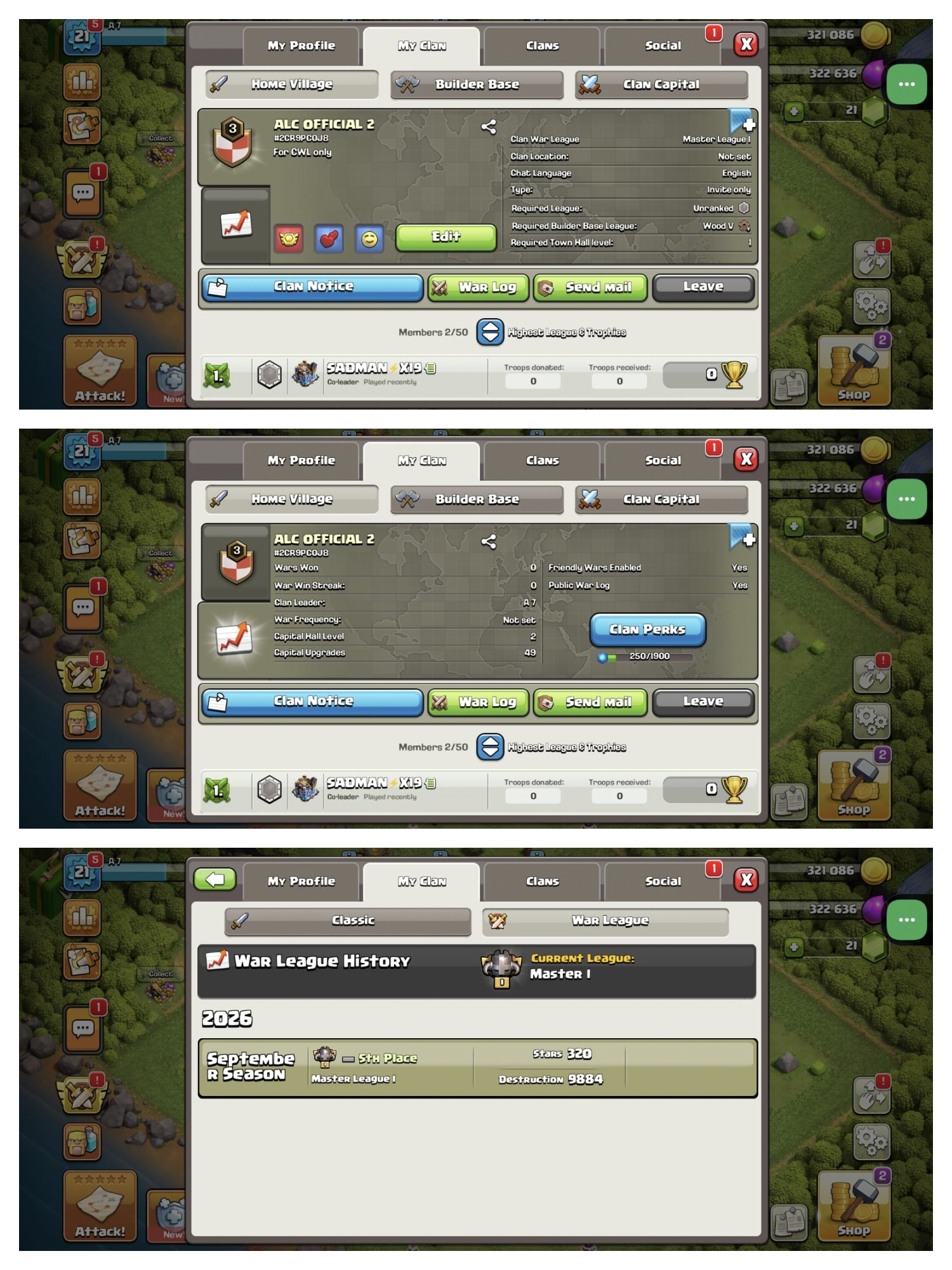 ➤CLAN LEVEL 3 ➤ MASTER LEAGUE 1➤NAME: ALC OFFICIAL 2➤ RARE ENGLISH NAME ➤LOW PRICE