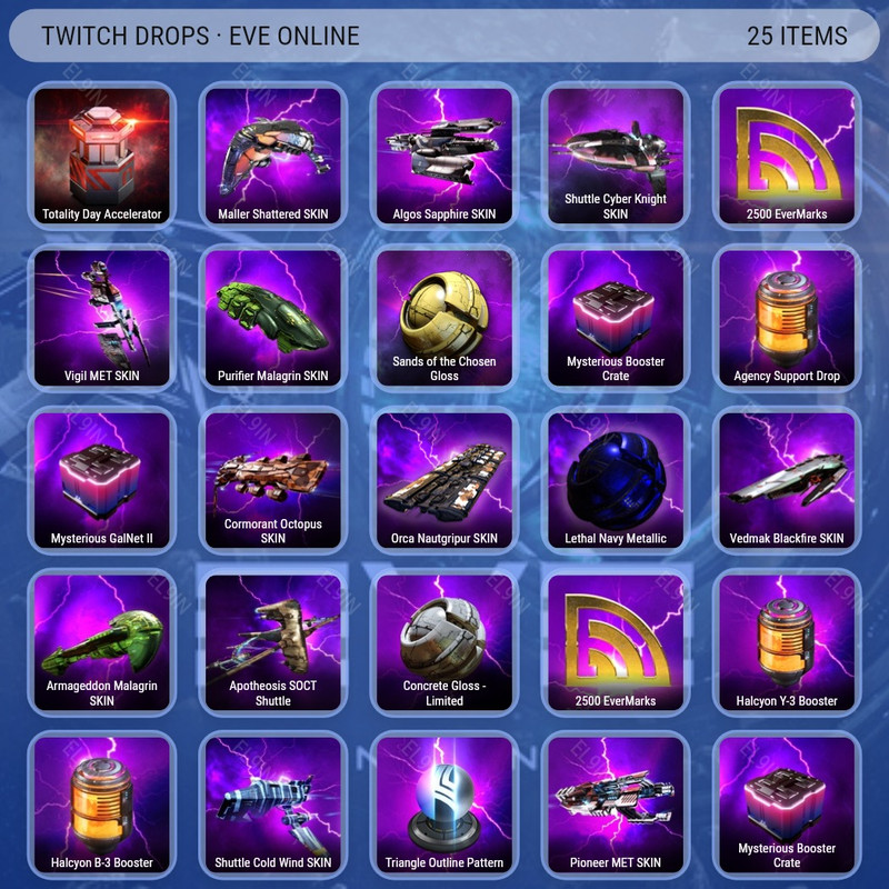 🧙‍♂️ Twitch Drops ❤️ Crimson Harvest Drop 4 👑 EVE Online [Total 25 Items]
