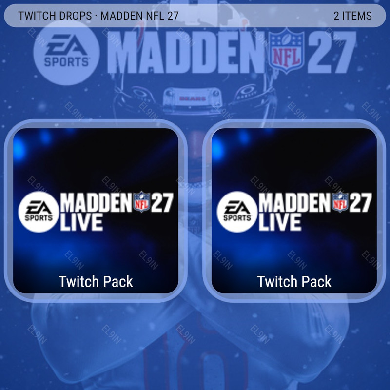 🌐 Twitch Drops ❤️ In The Huddle ⚡️ Madden NFL 27 [Total 2 Items]