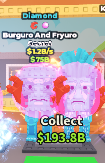 Diamond Burguro And Fryuro 1.2B/s | Traits : Claws, Bubblegum