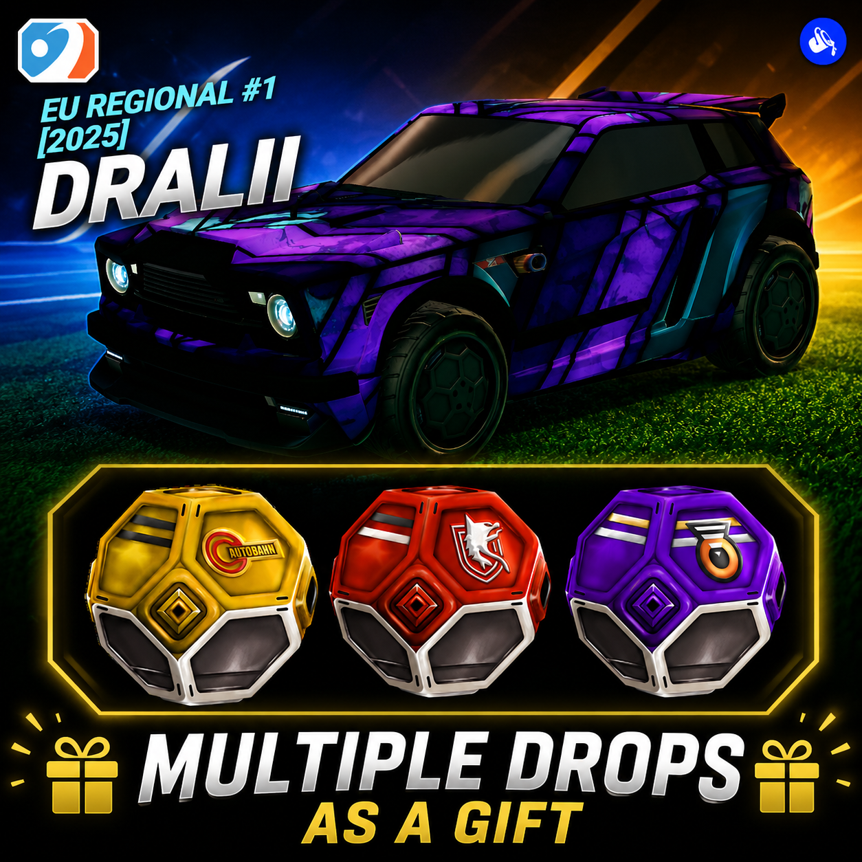 【💜 41 Drops 💜】• Sky Blue Affluenter • Jynxzi Rewards • On Your Own Account • Any Platform • Rocket League Twitch Drops