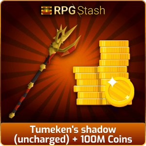 Tumeken's shadow (uncharged) + 100M Coins [💯1500+ High TLv Acc Trade⚖️] [OSRS] 🏆121K+Feedback Seller✔️