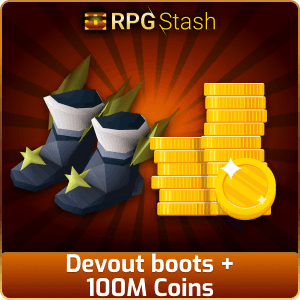Devout boots + 100M Coins [💯1500+ High TLv Acc Trade⚖️] [OSRS] 🏆121K+Feedback Seller✔️