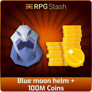 Blue moon helm + 100M Coins [💯1500+ High TLv Acc Trade⚖️] [OSRS] 🏆121K+Feedback Seller✔️