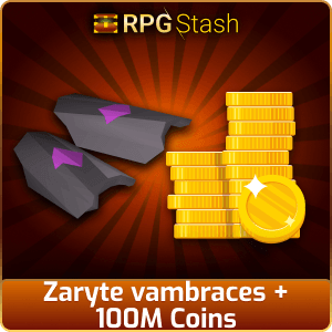 Zaryte vambraces + 100M Coins [💯1500+ High TLv Acc Trade⚖️] [OSRS] 🏆121K+Feedback Seller✔️