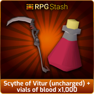 Scythe of Vitur (uncharged) + vials of blood x1,000 [💯1500+ High TLv Acc Trade⚖️] [OSRS] 🏆121K+Feedback Seller✔️