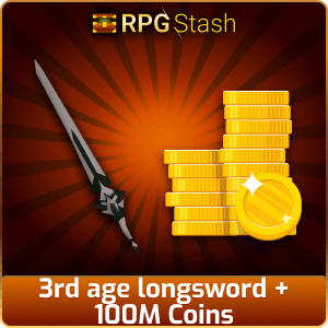 3rd age longsword + 100M Coins [💯1500+ High TLv Acc Trade⚖️] [OSRS] 🏆121K+Feedback Seller✔️