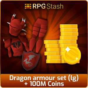 Dragon armour set (lg) + 100M Coins [💯1500+ High TLv Acc Trade⚖️] [OSRS] 🏆121K+Feedback Seller✔️
