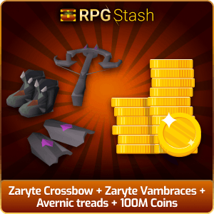 Zaryte Crossbow + Zaryte Vambraces + Avernic treads + 100M Coins [💯1500+ High TLv Acc Trade⚖️] [OSRS] 🏆121K+Feedback Seller✔️