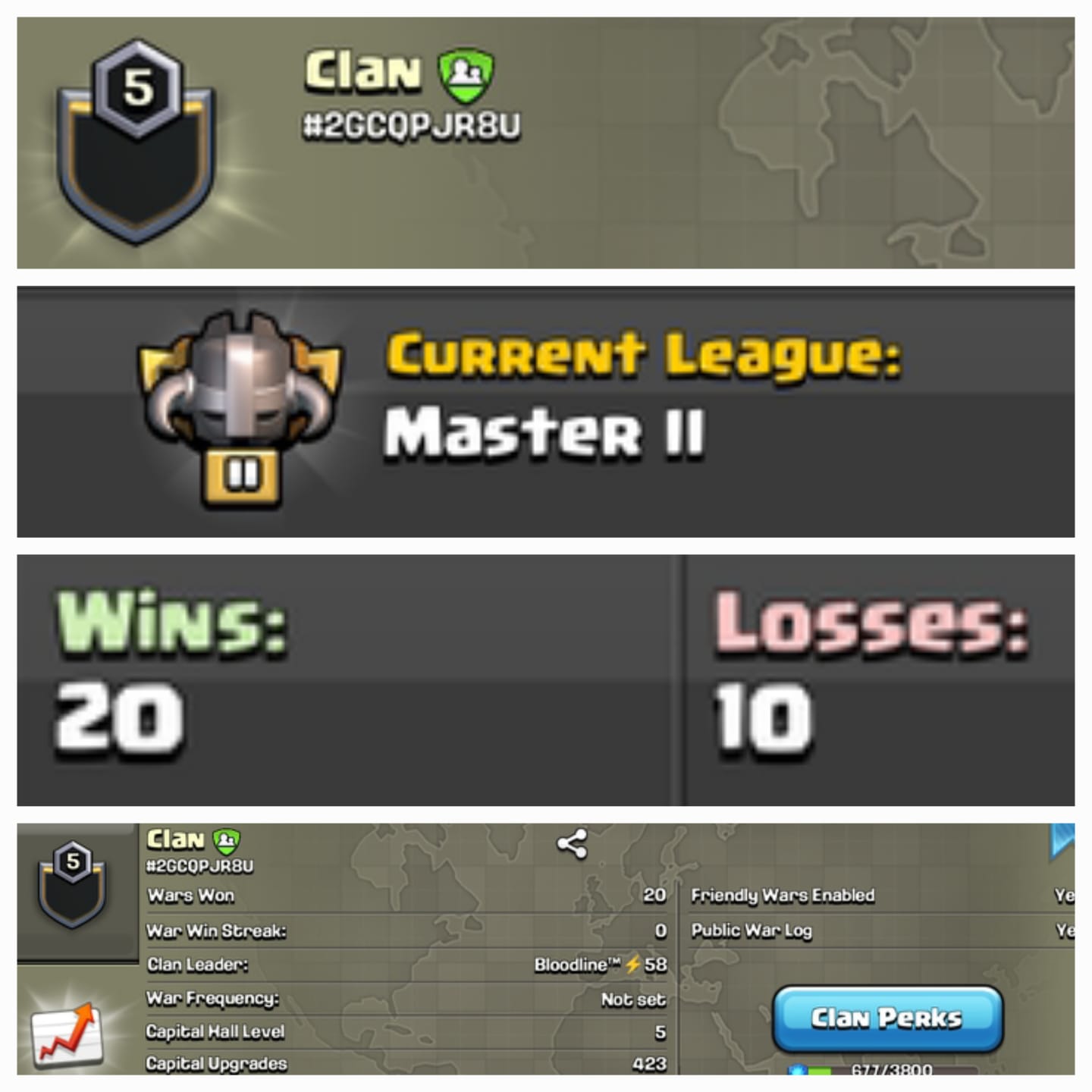 Level 5 name change clan || master 2 || cc 5 || warlog 20-10 || family friendly