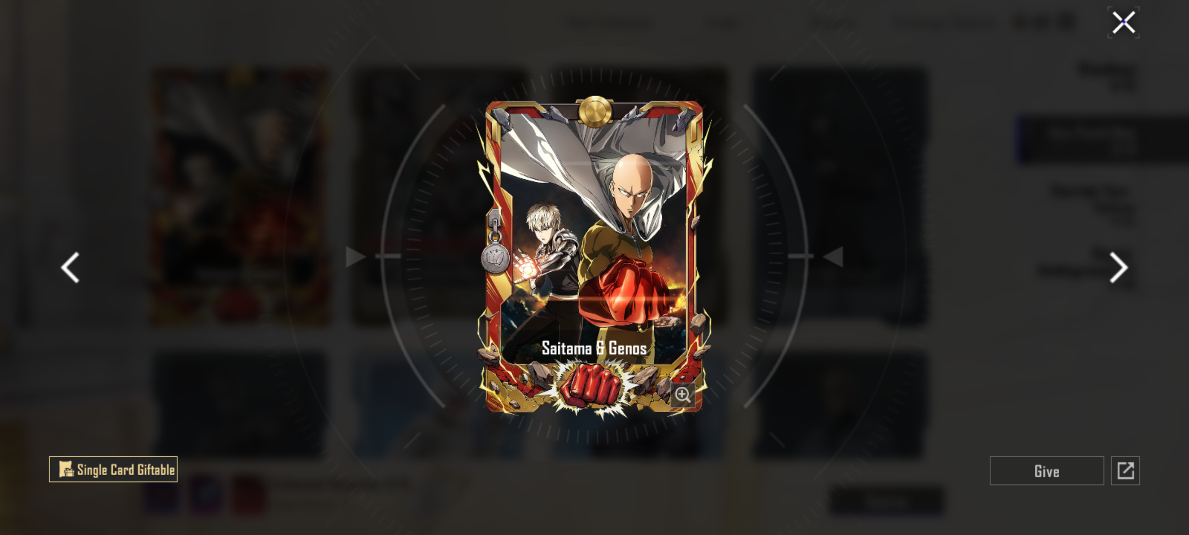 Saitama & Genos CARD 🔥 INSTANT DELIVERY ONLY GAME ID NEED