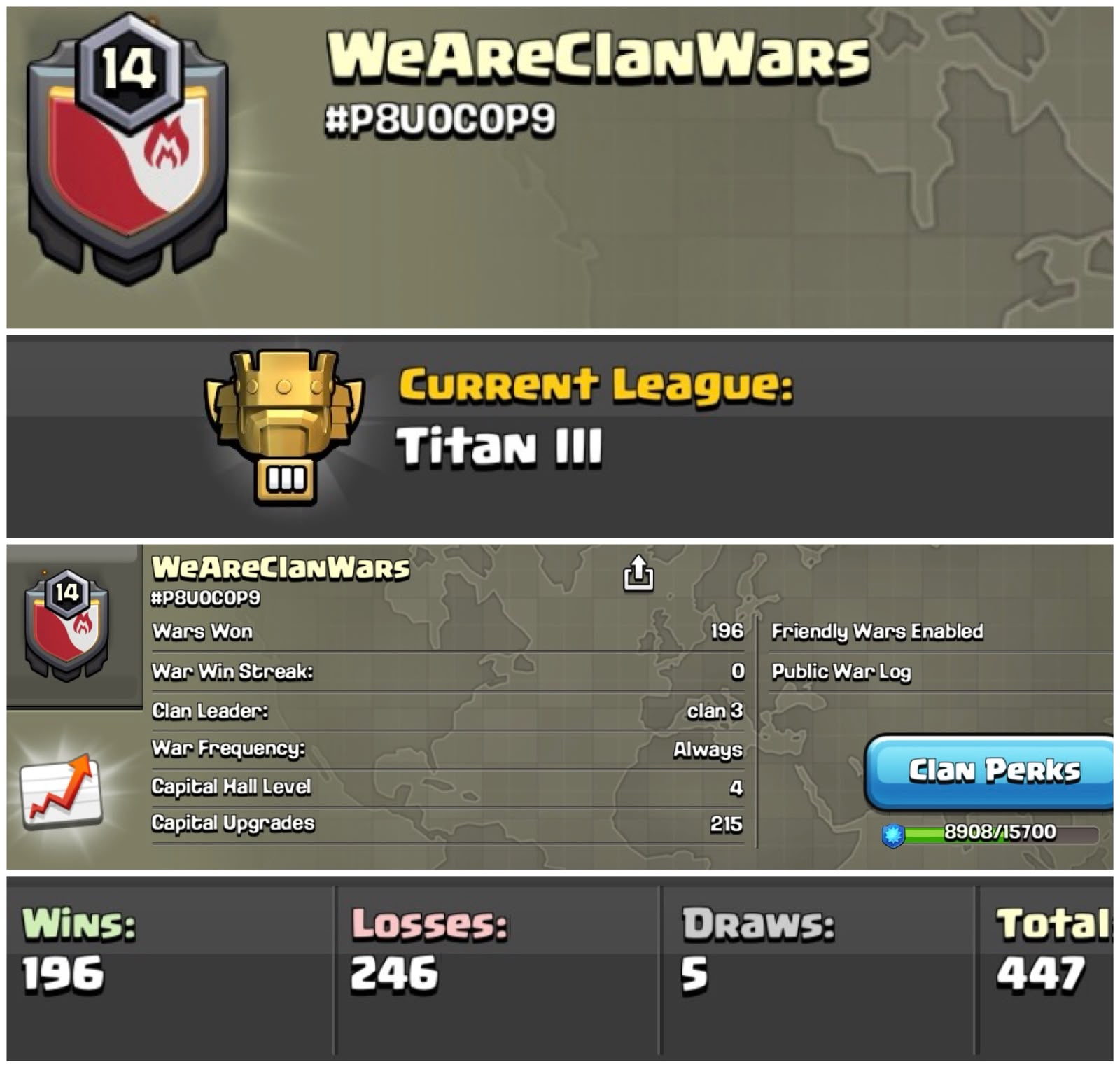 Rare titan league level 14 clan || TITAN 3 || NAME - WeAreClanWars