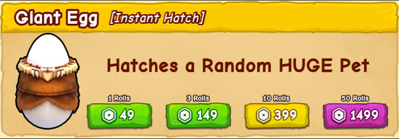 Ride a Pet > 10 Giant Egg [399R]